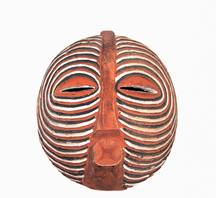 Traditional Kifwebe mask made by craftsmen  of the Baluba tribe. The Luba or Baluba tribe, living in the Democratic Republic of the Congo,  is famous for his wood carvers. This ceremonial tribal mask was probably  made about the years 1960 in the Kasai region of the Democratic Republic of the Congo .