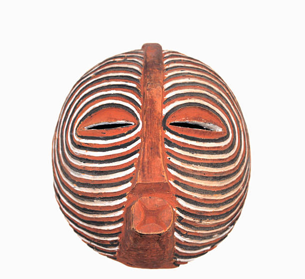 Traditonal African Baluba Kifwebe mask close-up stock photo
