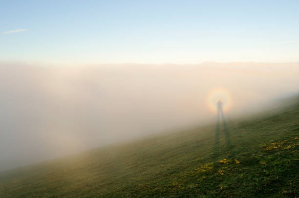 Brocken Spectre  gloriole stock pictures, royalty-free photos & images