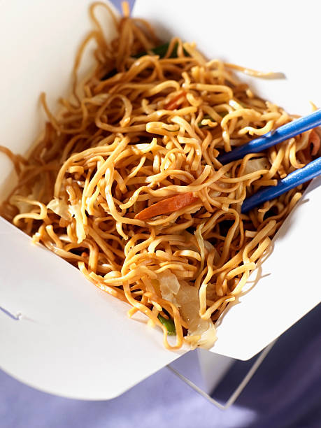 istock Chinese Chow Mein in Take Out Box 157526594