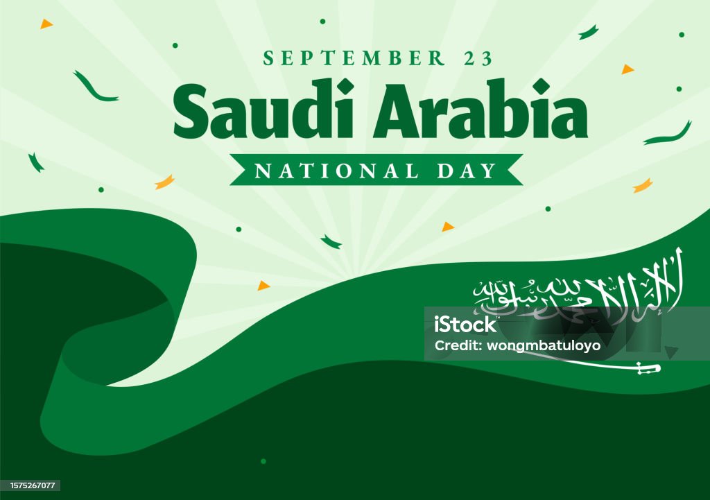 Selamat Hari Nasional Arab Saudi Ilustrasi Vektor Pada Tanggal 23