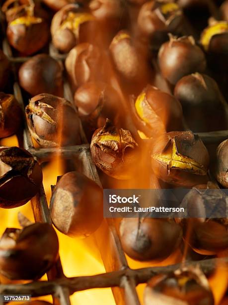 焼き栗では屋外のバーベキュー - 火のストックフォトや画像を多数ご用意 - 火, ナッツ類, ロースト