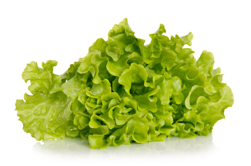 Green salad isolated on white background. 