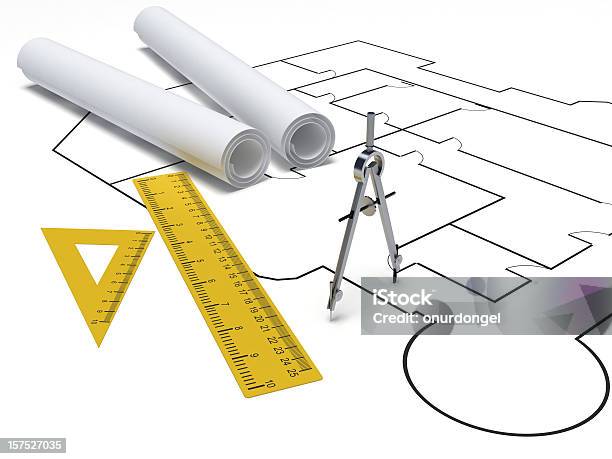 Elaboração De Ferramentas - Fotografias de stock e mais imagens de Arquitetura - Arquitetura, Chave de Porcas, Compasso