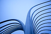 Abstract Metal Tubes with Tungsten Blue Light