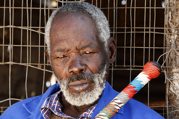 Old Zulu man South Africa stock photo