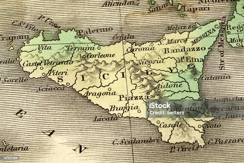 Сицилия - Стоковые фото Карта роялти-фри