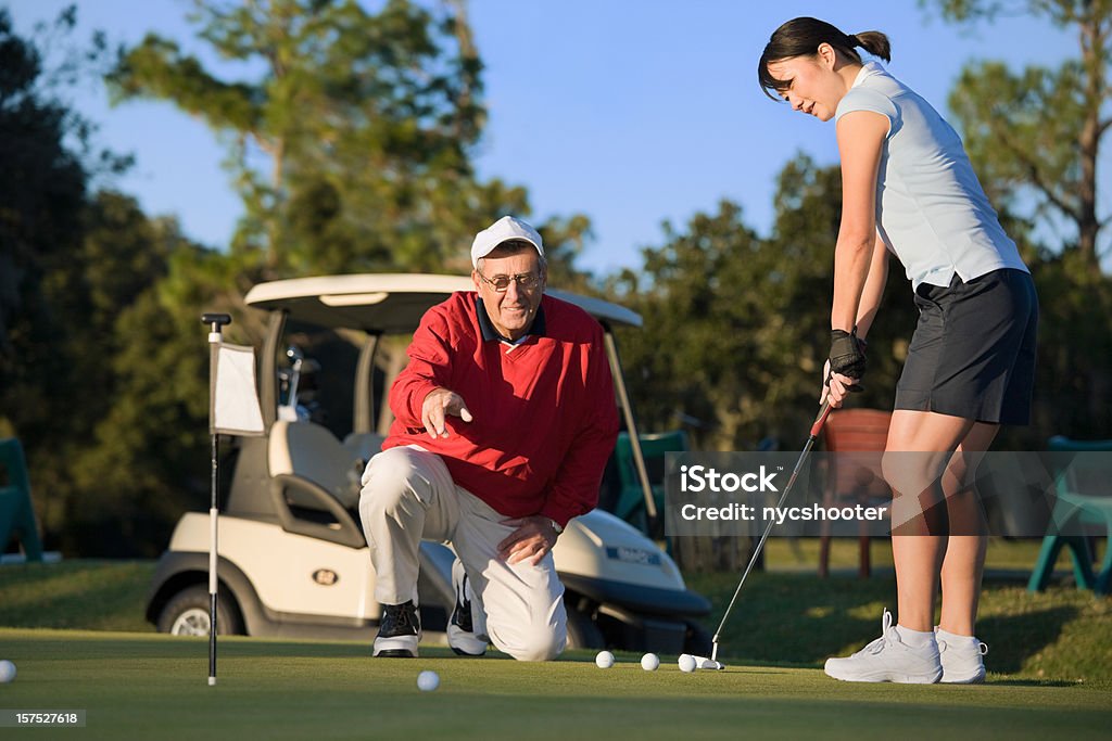 Golf putting-Unterricht - Lizenzfrei Golf Stock-Foto