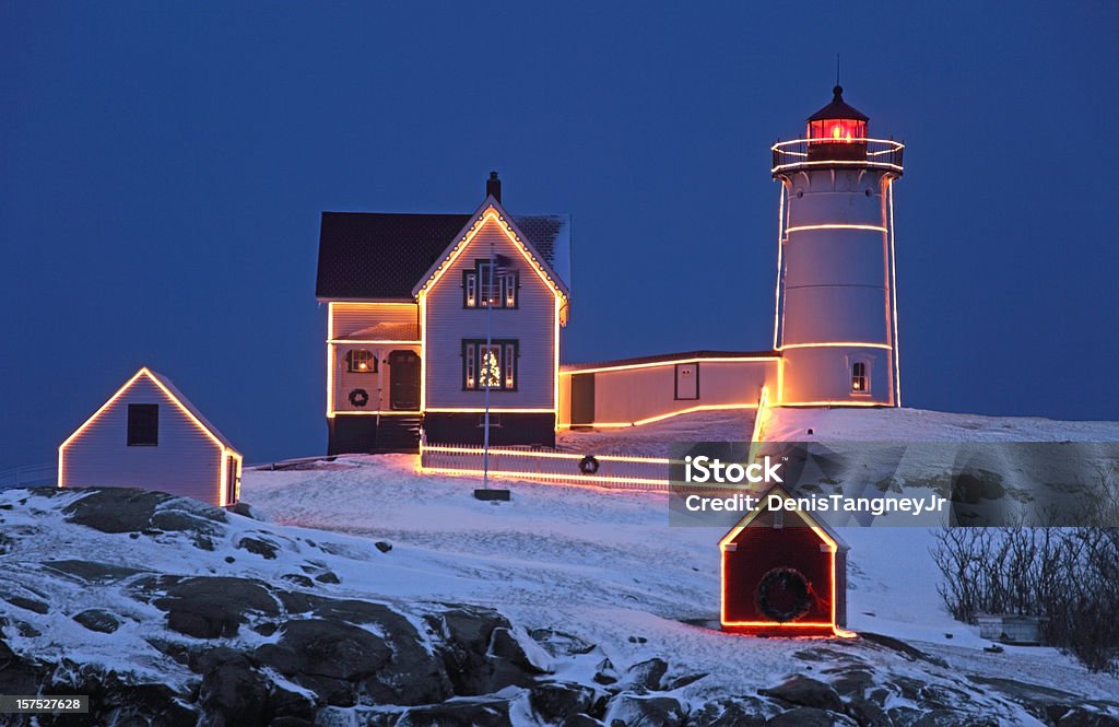 Faro de cabo Neddick - Foto de stock de Maine libre de derechos