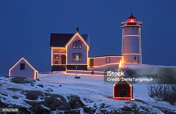 ネディック岬灯台 - メイン州のストックフォトや画像を多数ご用意 - メイン州, 冬, クリスマス