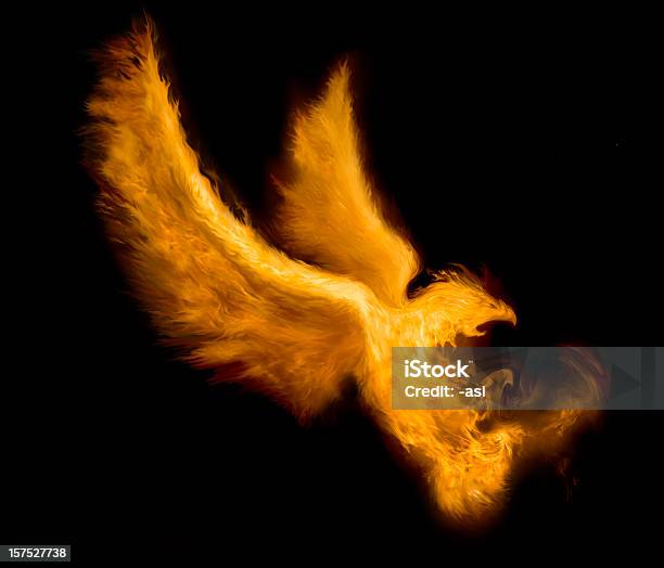 Огонь Птица — стоковая векторная графика и другие изображения на тему Феникс - Феникс, Птица, Огонь