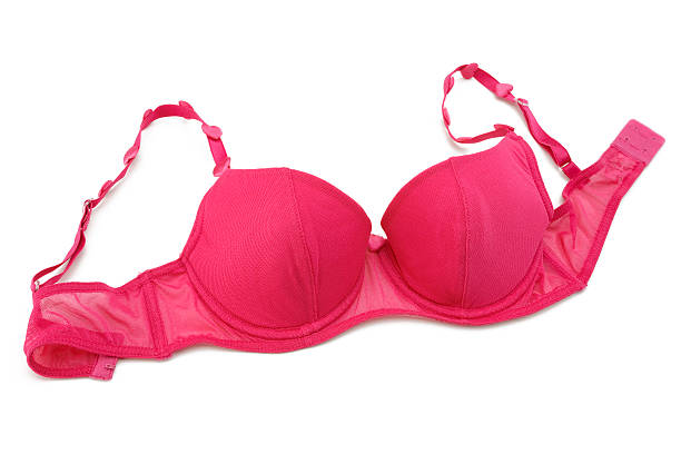 A pink bra on a white background stock photo