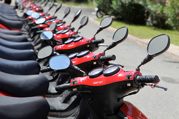 istock Red Rental Mopeds and Scooters 157527929