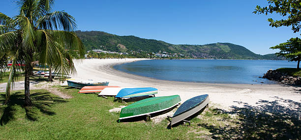 Tranquil Sao Francisco beach in Niteroi city, right across the Guanabara Bay. Rio de Janeiro, Brazil.