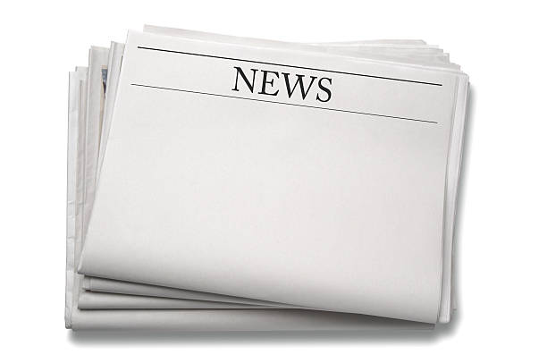 A stack of blank newspapers against a white background blank newspaper with clipping path newspaper headline stock pictures, royalty-free photos & images