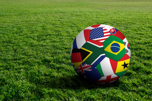 2010 South Africa soccer ball with national flags