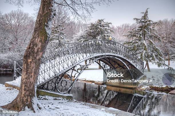 Puente De Hierro Cubierto De Nieve Foto de stock y más banco de imágenes de Worcester - Massachusetts - Worcester - Massachusetts, Massachusetts, Nieve