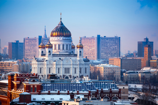 The Cathedral of Christ the Saviour is a Church in Moscow, Russia, on the bank of the Moskva River, a few blocks west of the Kremlin. It is the tallest Eastern Orthodox church.