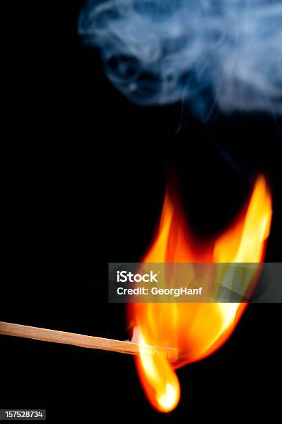 Burning Matchstick Stock Photo - Download Image Now - Arson, Blue, Brimstone Hill Fortress