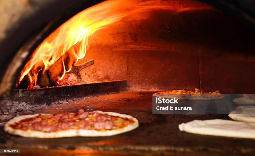 Pizza Oven  Baking Stock Photo