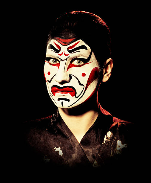 kabuki maschera - kabuki foto e immagini stock