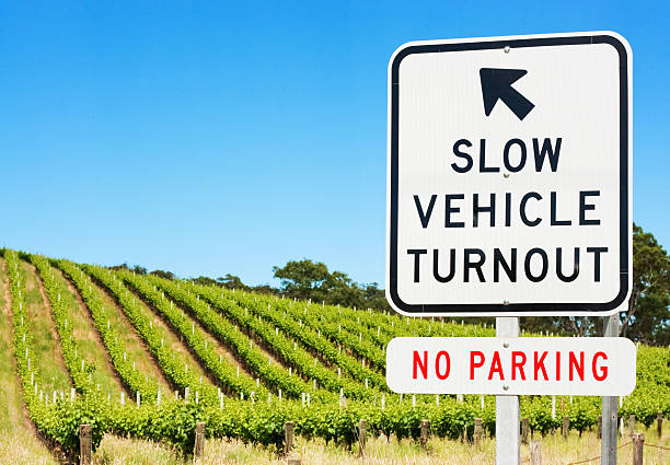 Sign - Slow Vehicle Turnout stock photo