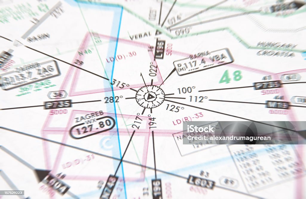 航空図 - チャート図のロイヤリティフリーストックフォト