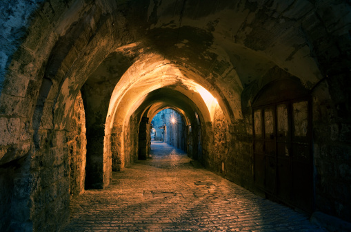 Ciudad vieja de Jerusalén en el crepúsculo photo
