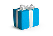 Blue Gift Box w/Clipping Path