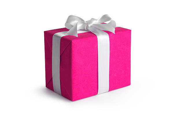 Pink Gift Box w/Clipping Path stock photo