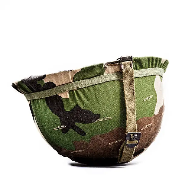 Photo of vintage camouflage helmet