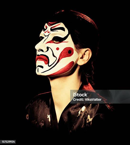 Kabuki Máscara Foto de stock y más banco de imágenes de Kabuki - Kabuki, Actriz, Representación teatral