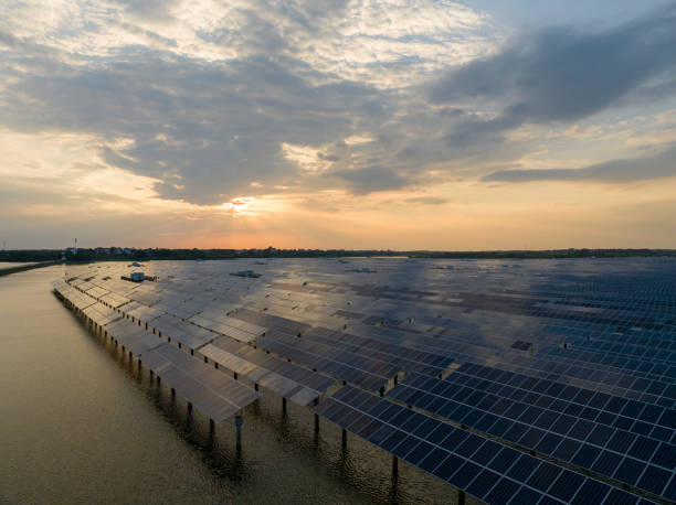 istock Solar photovoltaic power at sunset 1575299817