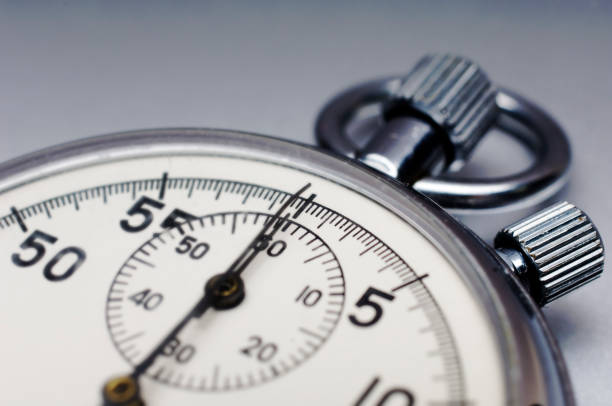 istock Close Up of a Stopwatch Against Neutral Background 157530004