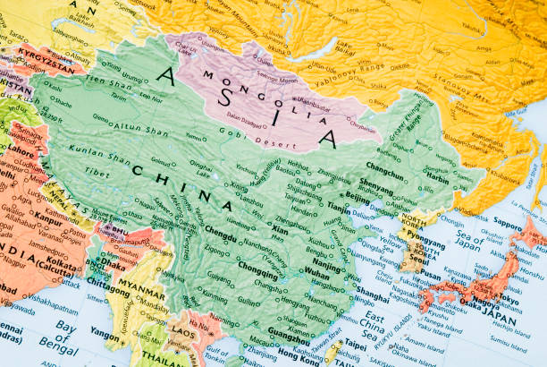 istock China, Mongolia and Japan regional map 157530031