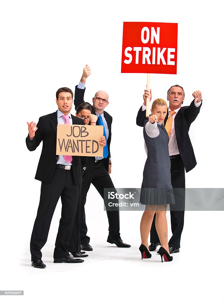 Collarines de los trabajadores en huelga blanco - Foto de stock de Fondo blanco libre de derechos