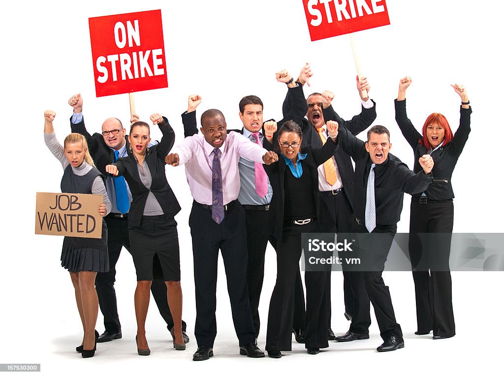 Collarines de los trabajadores en huelga blanco - Foto de stock de Búsqueda de trabajo libre de derechos