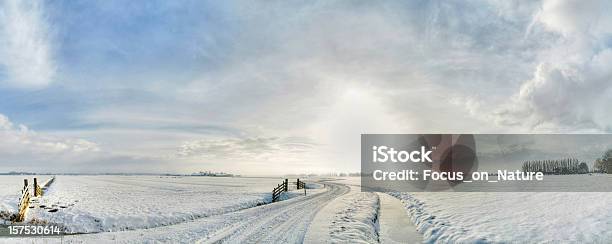 Kurvenreiche Winter Road Stockfoto und mehr Bilder von Winter - Winter, Niederlande, Landschaft