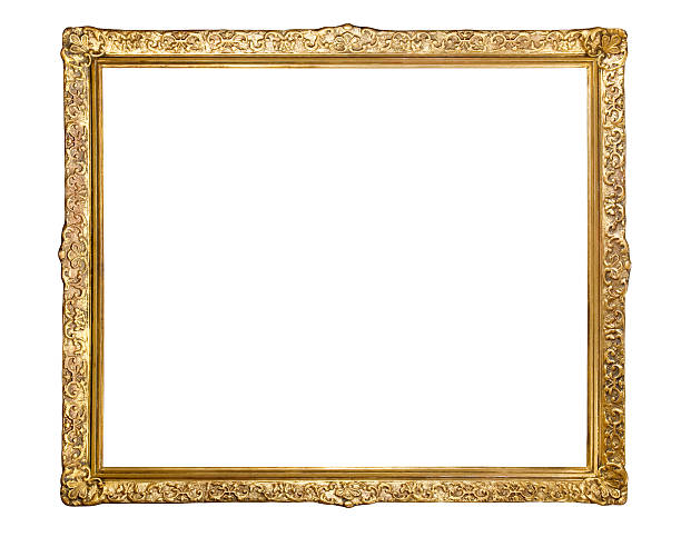istock Antique golden frame isolated on white 157530639