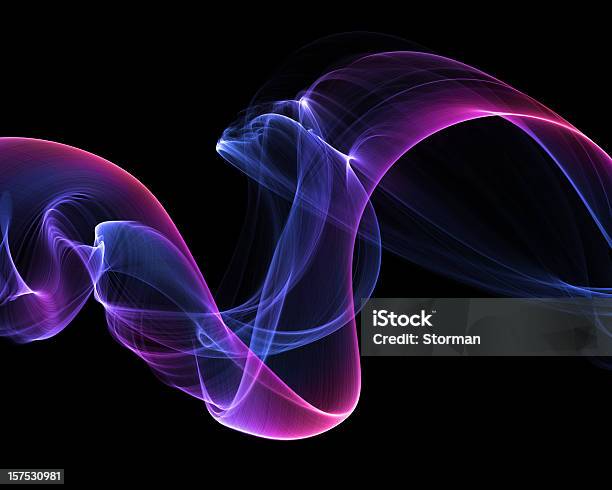 Abstract Smoke Isolated On Black Stock Photo - Download Image Now - Blue, Purple, Black Background