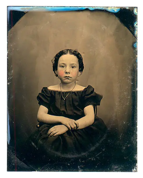 Photo of Victorian Girl - Old Tintype Photograph