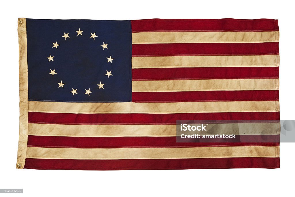 Grungy Betsy-Ross-Flagge mit 13 Stars-and-Stripes - Lizenzfrei Betsy-Ross-Flagge Stock-Foto