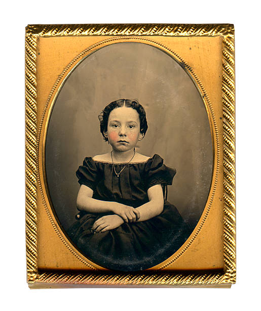 Victorian Girl - Old Tintype Photograph  19th century style photos stock pictures, royalty-free photos & images