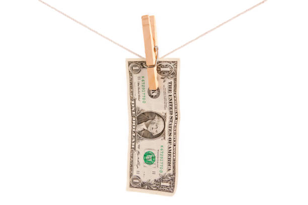 Money laundering concept. Isolated on white with copy space. 