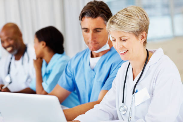 istock Doctors working on a laptop together 157531967