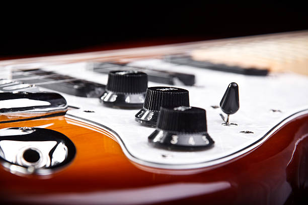 Electric guitar close-up stock photo