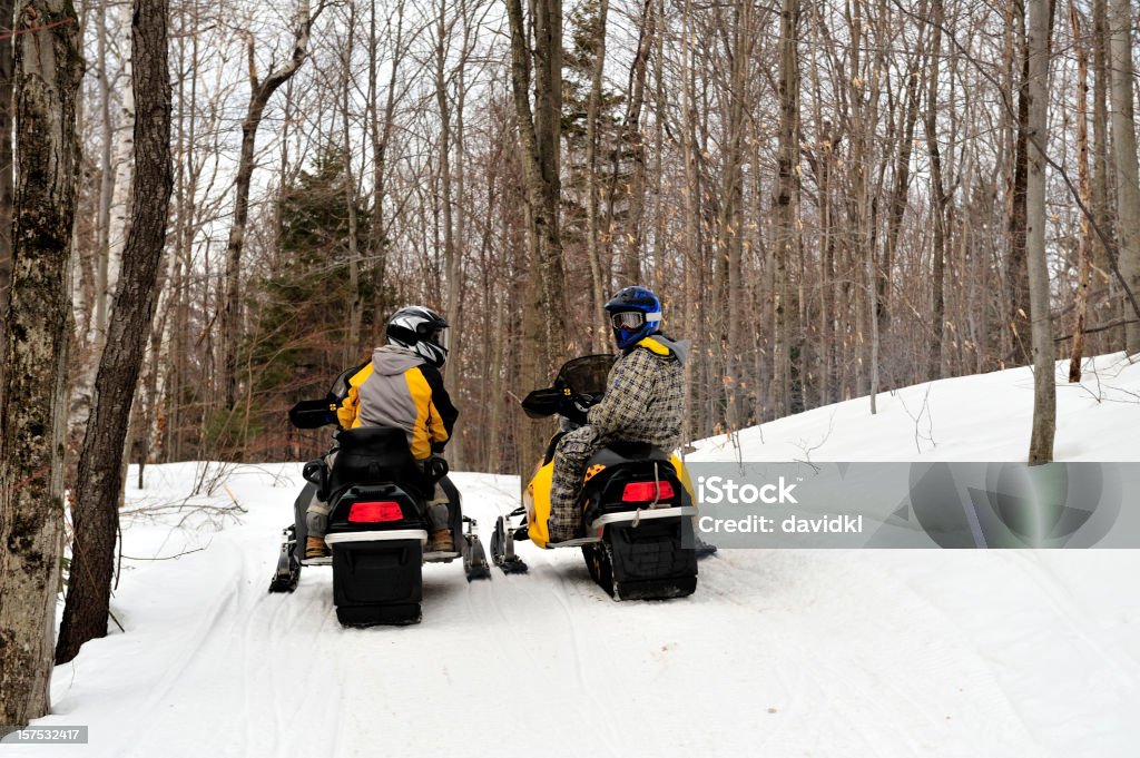 Madre e figlio in moda da neve - Foto stock royalty-free di Andare in motoslitta