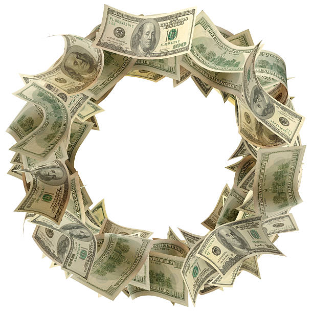 Money Wreath stock photo