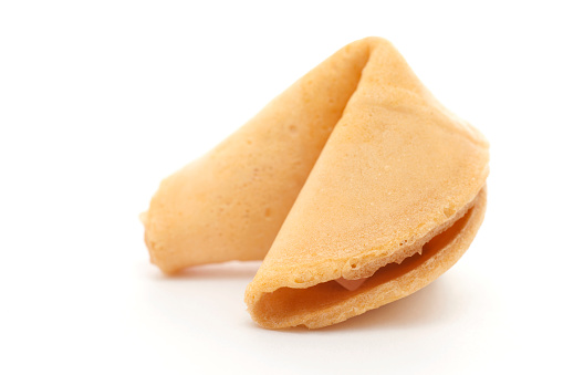 Chinese fortune cookie on white background