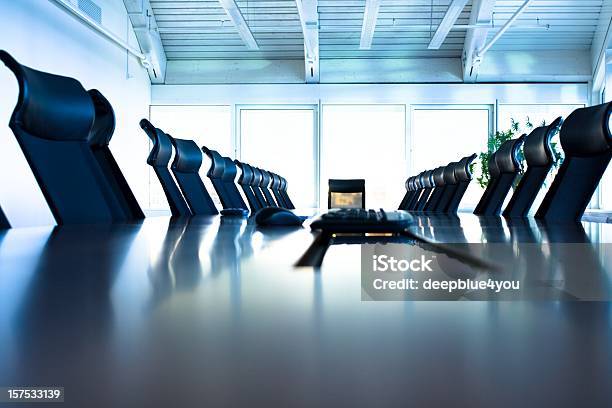 Conference Room With Large Table And Many Chairs Stock Photo - Download Image Now - Mediation, Abstract, Meeting